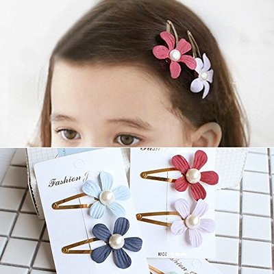 Healthcom Hair Clips Flower Hair Barrettes Snap Hair Clips No Slip Metal Hair Clip Barrettes For Girls Toddlers Kids Teens,14 Pcs