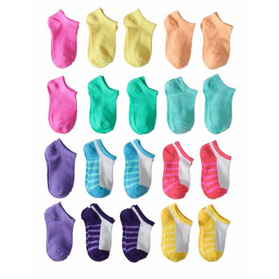 Contrast Sole No Show Socks, 20 Pairs (Little Girls & Big Girls)