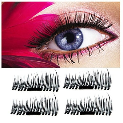 Meinaier 3D Reusable No Glue Ultra Thin Magnetic False Eyelashes Extension for Natural Handmade Cruelty Free Best Magnetic Fake Lashes ?1 Pair 4 Pieces ?