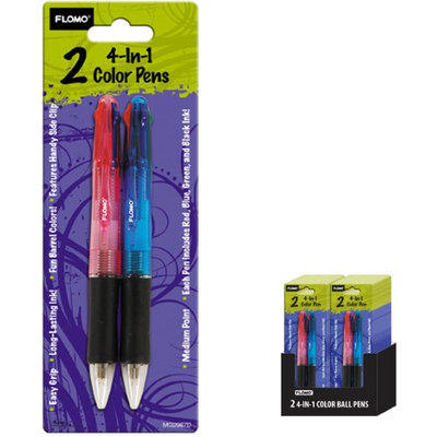 Flomo 2 pack 4-In-1 Color Ball Pens (Pack of 48)