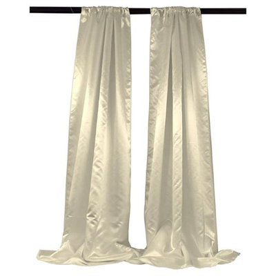 LA Linen BDbridal58x96-2Pk-IvoryB25 Bridal Satin Backdrop Ivory - 58 x 96 in. - Pack of 2