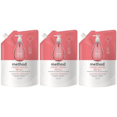 Method Gel Hand Wash Refill Pouch, Pink Grapefruit, 34oz, 3pk