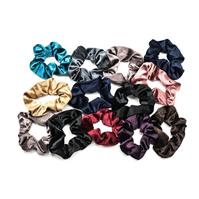 Gleam-N-Shine Elastic Scrunchies Velvet Hair Scrunchie soft Hair Ties Hair Bands for Women Elegant Hair Accessories scrunchy bobble (13 Pack)
