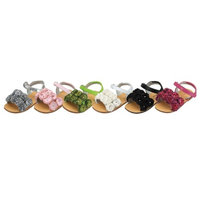 Toddler Girls Double Row Flower Strap Summer Sandals Size 5-2