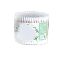 FRCOLOR 230pcs Women Canning Cotton Swabs Bamboo Pole Sanitary Cosmetic Cotton Buds Double Head Makeup Cleanning Tool