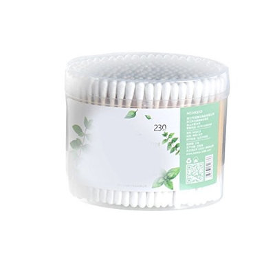 FRCOLOR 230pcs Women Canning Cotton Swabs Bamboo Pole Sanitary Cosmetic Cotton Buds Double Head Makeup Cleanning Tool