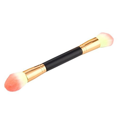 Dovewill Wood Handle Double Ended Eyebrow Brush Eyeshadow Powder Blush Makeup Tool