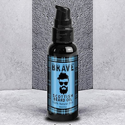 BRAVE Scottish Beard Oil - A Premium Beard Oil Recipe that Smoothes, Nourishes and Thickens Beard with a Light Fresh Long Lasting Kiss-Worthy Scent.100% Natural Oils, Vegan &Cruelty Free - Made in UK!
