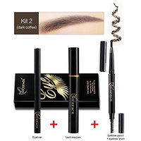 Ownsig Eye Makeup Kit With Eyeliner Pen Eyebrow Pencil Eyelash Mascara for beginners 02#Dark Coffee