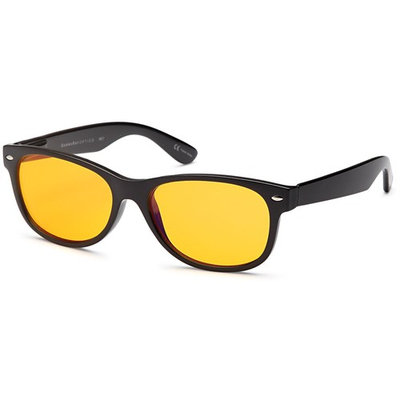 Gamma RAY 900 Better Sleep Night Time Screen Glasses Blue Light Blocking Orange Lens for Computer Gaming TV Screen Viewing - with 1.25x Magnification