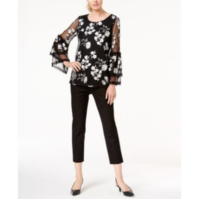 Printed Bell-Sleeve Top & Cropped Slim-Leg Pants, Created for Macy's