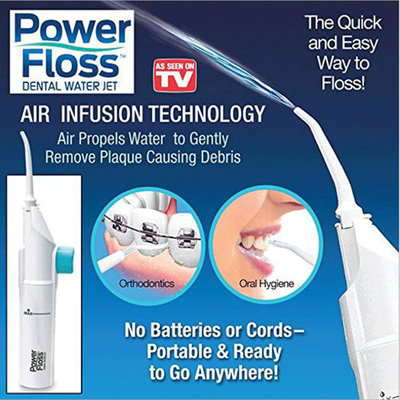 Power Floss - Air Powered Dental Water Jet---The Quick & Easy Way to Floss--As Seen on TV