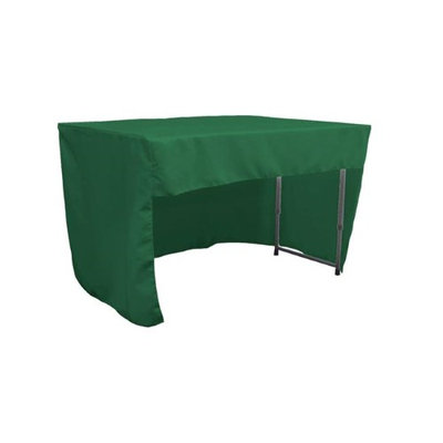 LA Linen TCpop-OB-fit-48x30x30-GreenEmP32 1.6 lbs Open Back Polyester Poplin Fitted Tablecloth Emerald Green