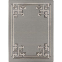 8' x 11' Resplendent Elephant Gray and Midnight Blue Hand Woven Wool Area Throw Rug