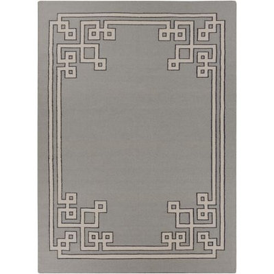 8' x 11' Resplendent Elephant Gray and Midnight Blue Hand Woven Wool Area Throw Rug