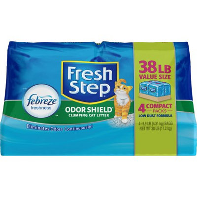 The Clorox Company Fresh Step Odor Shield with Febreze Freshness, Clumping Cat Litter, Scented, 38 lbs