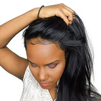 Cici Collection 360 Lace Frontal Closure Brazilian Lace Virgin Hair Straight Natural Hairline Lace Band Frontal Bleached Knot Pre Plucked With Baby Hair (10inch, Straight)