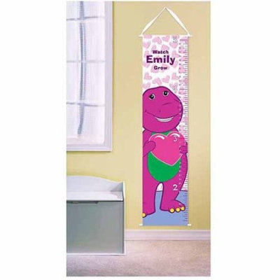 Personalized Barney Hearts Growth Chart