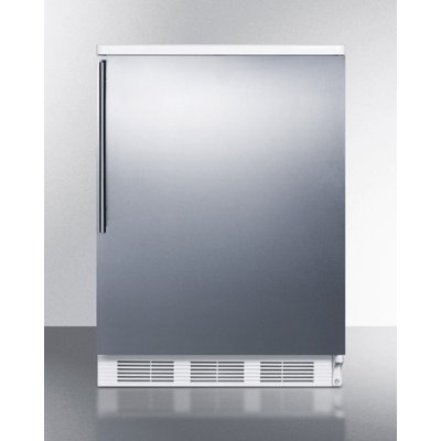 Summit FF67SSHV 5.5 Cu. Ft. Stainless Steel Undercounter Compact Refrigerator