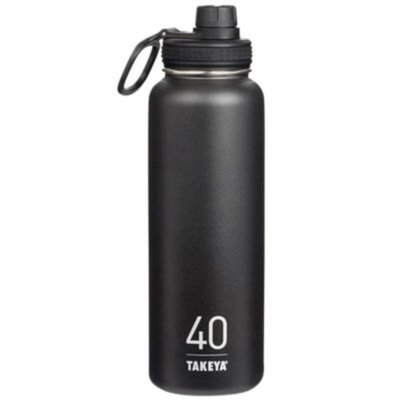 Thermoflask Double-Wall Vacuum Insulated Stainless - STAINLESS STEEL BLACK (40 Ounces Bottle) by Takeya at the Vitamin Shoppe