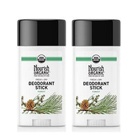 Nourish Organic Forest Deodorant Stick (Pack of 2) With Sweet Almond, Vitamin E, Coconut Oil and Acai Fruit Oil, 2 oz Each