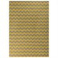 8' x 11' Valiant ZigZag Gray and Yellow Reversible Woven Wool Area Throw Rug