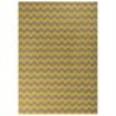 8' x 11' Valiant ZigZag Gray and Yellow Reversible Woven Wool Area Throw Rug