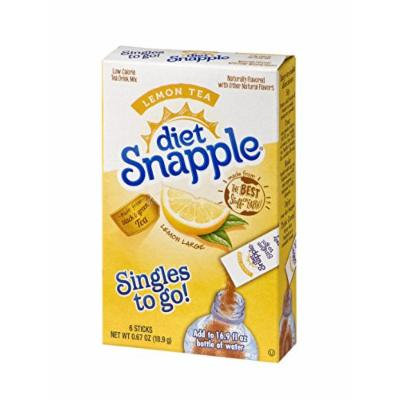 Diet Snapple Singles To Go Water Drink Mix – Lemon Tea Flavored Powder Sticks (12 Boxes with 6 Packets Each – 72 Total Servings)