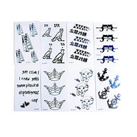 COOLBLOOM 8 Sheets Art Temporary Tattoo Transfer Sticker Fashion Waterproof Sternum Tattoos Creating Your Own Temporary Art Personalized Tattoos Stickers Long Lasting