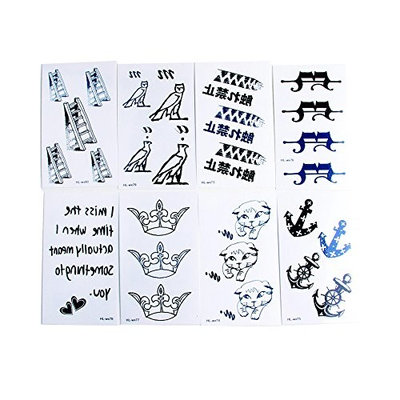 COOLBLOOM 8 Sheets Art Temporary Tattoo Transfer Sticker Fashion Waterproof Sternum Tattoos Creating Your Own Temporary Art Personalized Tattoos Stickers Long Lasting