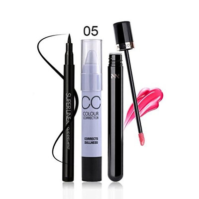 Kanzd Menow 1*Make Up Set Waterproof Eyeliner Pen Highlight Pen Concealer Stick Matte Lip Gloss
