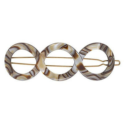 France Luxe Triple Circle Tige Boule Barrette - Black