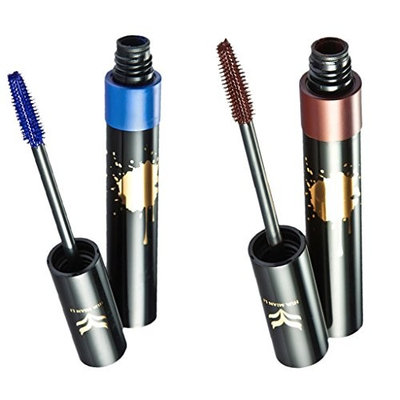 Baoblaze 2 Colors Brown Blue Mascara Eyelashes Makeup Beauty Color Eyelash Extension 3D Curling Long Lashes Cosplay Cosmetic