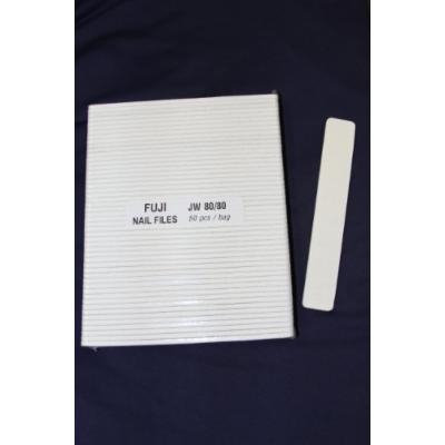 Professional Nail Files Grit 80/80, Jumbo Size White Rectangle (50 pcs in a Pack)