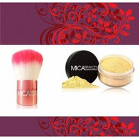 Mica Beauty Premium Pink Kobuki Brush + Mica Mineral Foundation Powder Color: Mf3 Toffee + A-viva Shiny Nail Kit Include:Magic 4Way Nail Buffer+Eco Nail File+Red Box