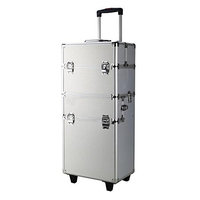3 in1 Aluminum Rolling Makeup Cosmetic Train Case Wheeled Box C-31