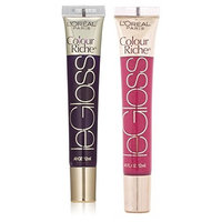 Cosmetics by L’Oreal Colour Riche Le Gloss Plum Rush and Violet Attitude Bundle, 0.4 fl. oz. each