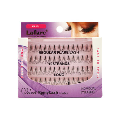 (3 Pack) LAFLARE Velvet Remy Lash Flare Lash 10 Long - VF10L