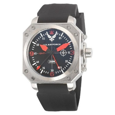 Mens' Wrist Armor U.S. Air Force C4 Swiss Quartz GMT Watch - Black