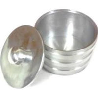 Rucci Inc Rucci Ribbed Silvertone Tin Candle Holder