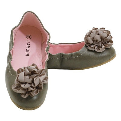 L'Amour Gray Slip On Ballet Style Dress Shoes Toddler 5-Little Girls 4