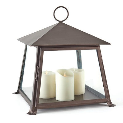 Cc Home Furnishings 15' x 18' Distressed Brown Decorative Pillar Candle Lantern