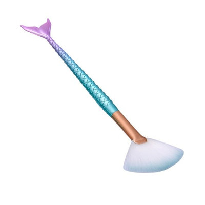kesoto Mermaid Tail Powder Foundation Contour Blending Highlighting Blush Makeup Fan Brush