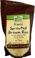 NOW Foods Real Food Organic Sprouted Brown Rice - 16 oz pack of 3