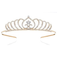 Nipoo 2018 NEW Golden Birthday Princess Crown for Girl - Child Wedding Party Flower Girl Crystal Headband Tiara, Daughter/Granddaughter Gift