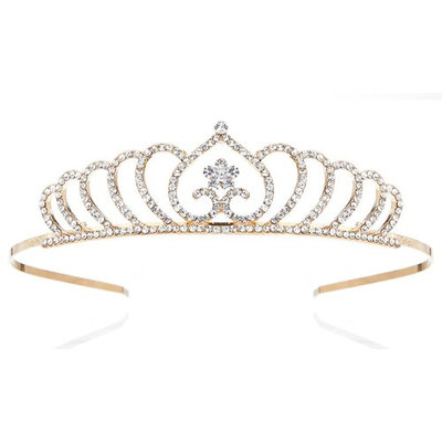 Nipoo 2018 NEW Golden Birthday Princess Crown for Girl - Child Wedding Party Flower Girl Crystal Headband Tiara, Daughter/Granddaughter Gift