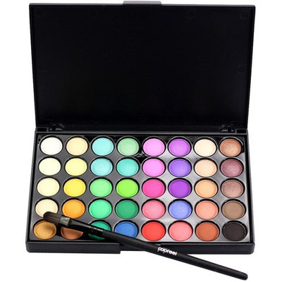 40 Colors Eyeshadow Cream Matte Eye Shadow Palette Brush Set, Staron Shimmer Eye Shadow Cosmetic Glitter Makeup Kit Eyeshadow Palette+Brush