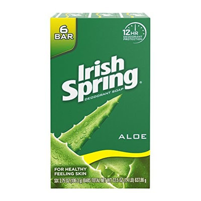 Irish Spring Deodorant Bar Soap, Aloe Vera, 6 Bar (Pack of 12)