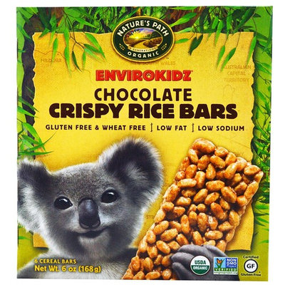 Nature's Path, EnviroKidz, Crispy Rice Bars, Chocolate, 6 Cereal Bars, 1 oz(Pack of 2)