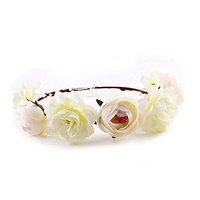 EBTOYS Flower Crown Flower Wreath Floral Headband for Festival Wedding Party Favors (White)
